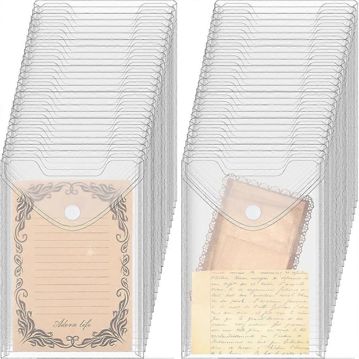 50 db átlátszó, újrafelhasználható műanyag tasak készlet, 25x18cm, tépőzáras záródással