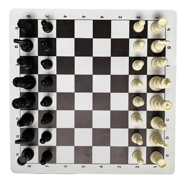 Set sah portabil cu tabla vinil rulabila si piese plastic, 50x50cm