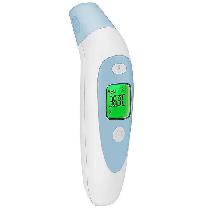Termometru digital copii, dual mod ureche-frunte, rapid, portabil, alb, 67g