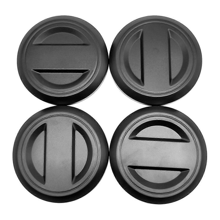 Set 4 capace centrale roata plastic negru 12x12x10cm