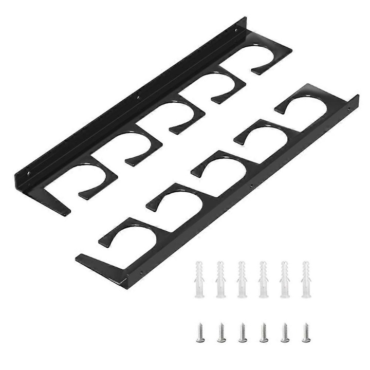 Стойка за маша 6 позиции черна 60x15x10см