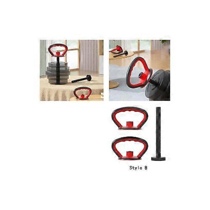 Maner Kettlebell reglabil portabil, negru, 2 buc