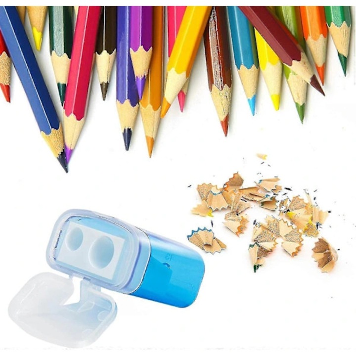 Ascutitori manuale 2 gauri set 12 buc multicolor compact