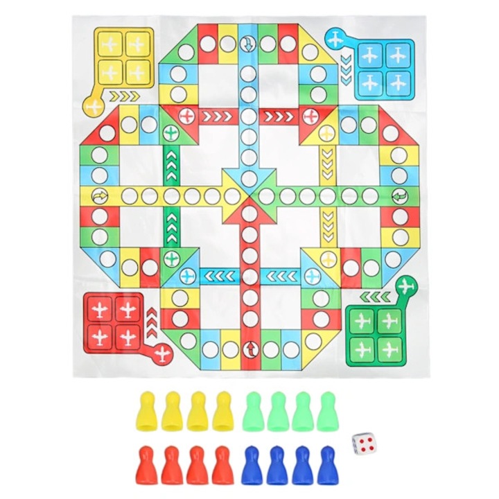 Set sah copii, plastic, pliabil, portabil, 16 piese, 16x16cm