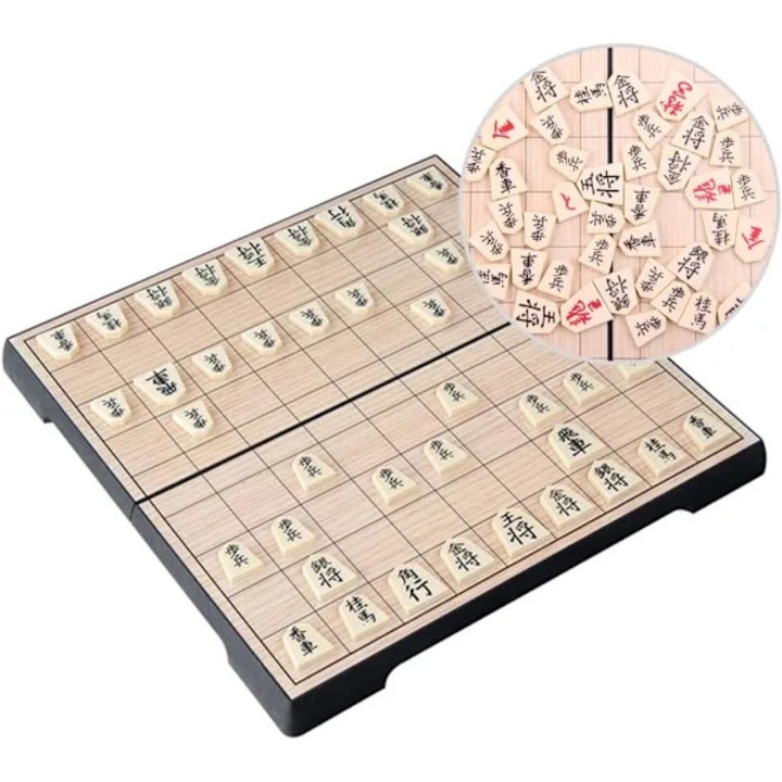 Joc Shogi magnetic portabil pliabil 24cm, plastic rezistent, colturi rotunjite