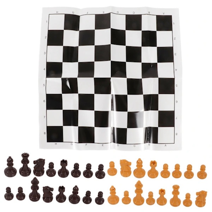 Set sah plastic, 32 piese, tabla 25.2x24.7cm, portabil