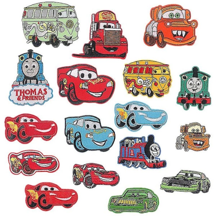 Set 17 bucate patch-uri termoadezive copii Cars Thomas multicolor