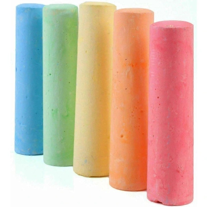 Creta colorata lavabila, set 5 bucati, 10.5 cm, multicolor, pentru exterior si jocuri clasice