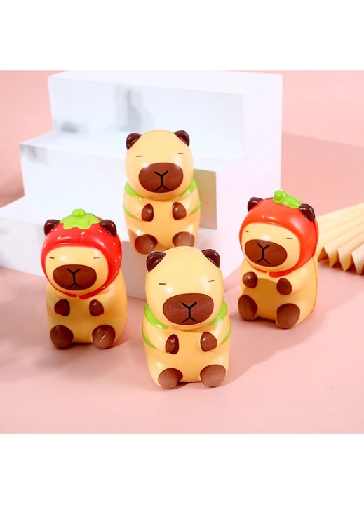 Комплект от 3 броя, антистрес squishy фигурки, меки PU играчки за стискане с бавно възстановяване, с ключодържател и преносима мрежа, многоцветни