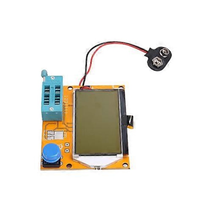 Тестер за многофункционални електронни компоненти LCR-T4, LCD дисплей, жълто-зелен, 128x64мм