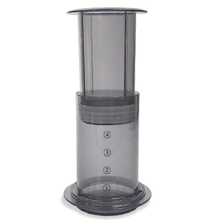 Hordozható kézi French Press kávéfőző, rozsdamentes acél és PCTG, kompakt, 350ml