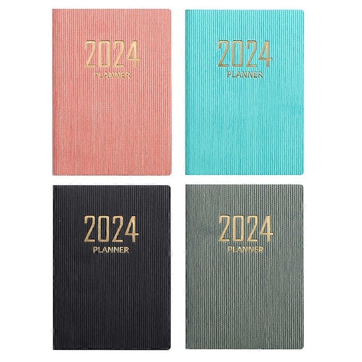 Set 4 agende A7, hartie groasa, multicolor, 7.8x10.6x0.9cm