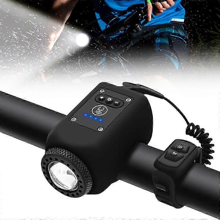 Sonerie electronica bicicleta montana cu lumina, rezistenta la apa, incarcare 225 min