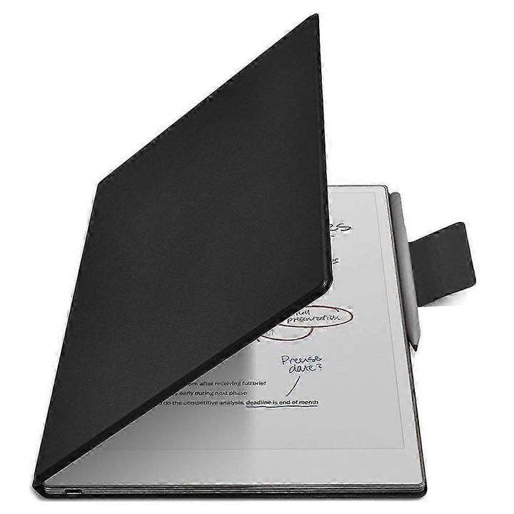 Husa tableta piele PC PU cu suport stylus magnet, gri, ReMarkable Paper Pro