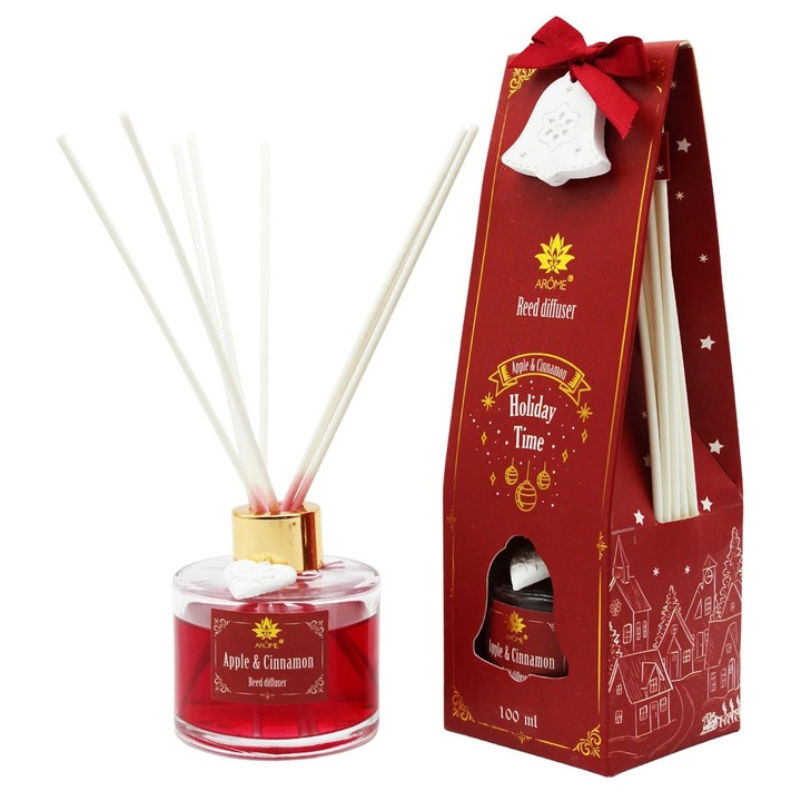 Difuzor AROME, arome mar si scortisoara, 100ml, set 8 betisoare