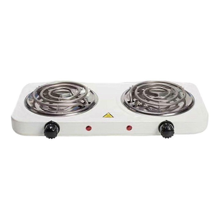 Plita electrica dubla, 2000W, alb, 43x23.5x7.5cm
