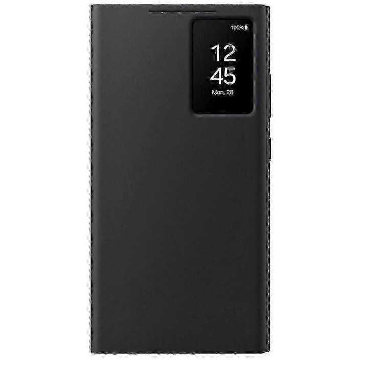 Husa telefon flip cu ecran mic si control tactil, negru