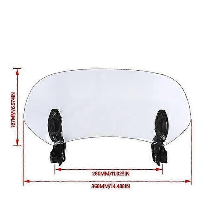 Extensie parbriz motocicleta, transparent, 1x1x1 inch, set