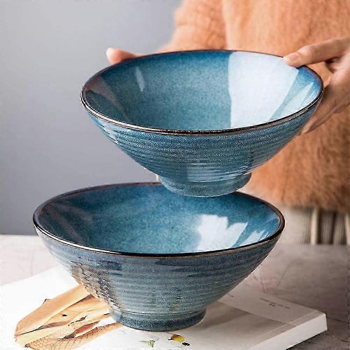 Bol ceramic ramen mare 43oz, alb, 20x20cm