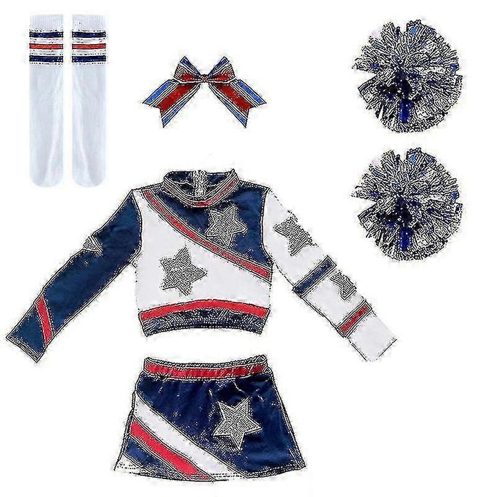 Costum fete majorete cu fusta si accesorii, multicolor, marimi S-4XL