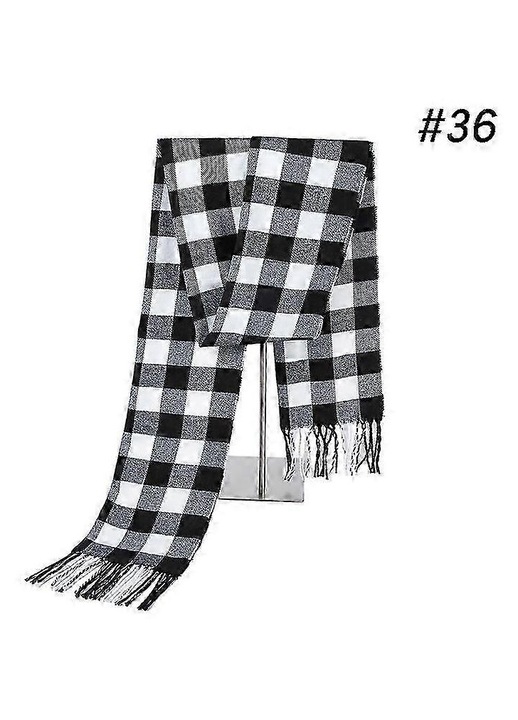 Fular barbati cashmere acrilic, model carouri, 180x35cm, multicolor