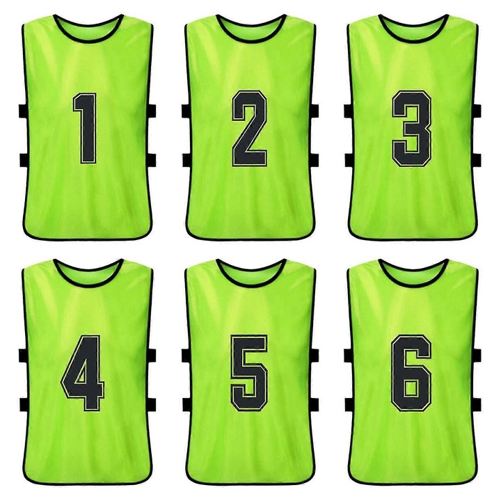 Set 12 vestoane antrenament, multicolor, poliester, S-M, 32x55cm-43x63cm