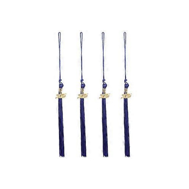 Set 4 ciucuri pentru sapca absolvire, albastru, 40x1x1cm