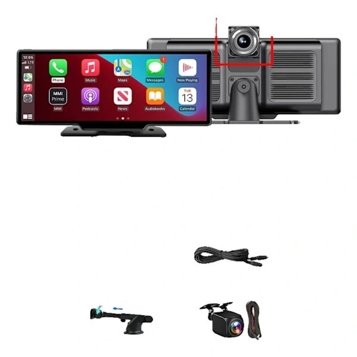 Camera auto DVR 4K, 10.26 inch, fata si spate, negru, 256GB
