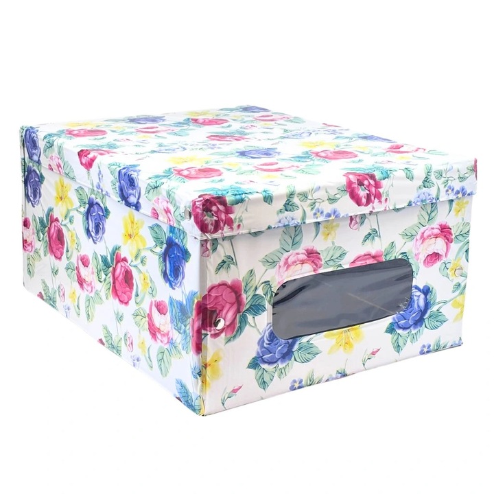 Domopak tárolódoboz 39x50x24cm sötétkék, strapabíró, fedéllel