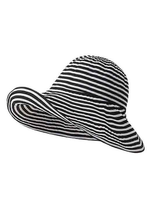 Palarie dama, model bucket, protectie solara UPF50+, dungi, 56x58cm