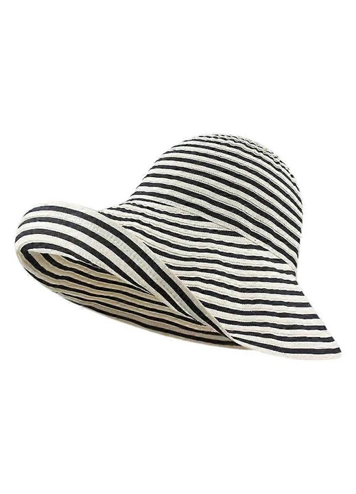 Palarie dama, model bucket, protectie solara UPF50+, dungi, poliester, 56x58cm