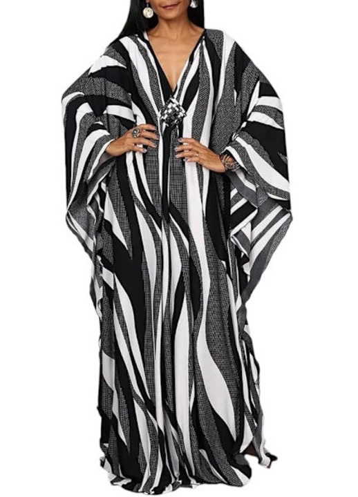 Etnikai kaftán strandruha plus size többszínű 164x141x124cm, Többszínű, S-M-L