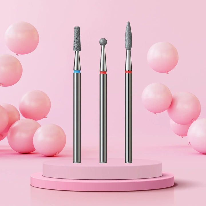 IQNails musthave gyémánt frézer készlet, kúp, kanál, golyó, piros-kék, 8x2.3mm