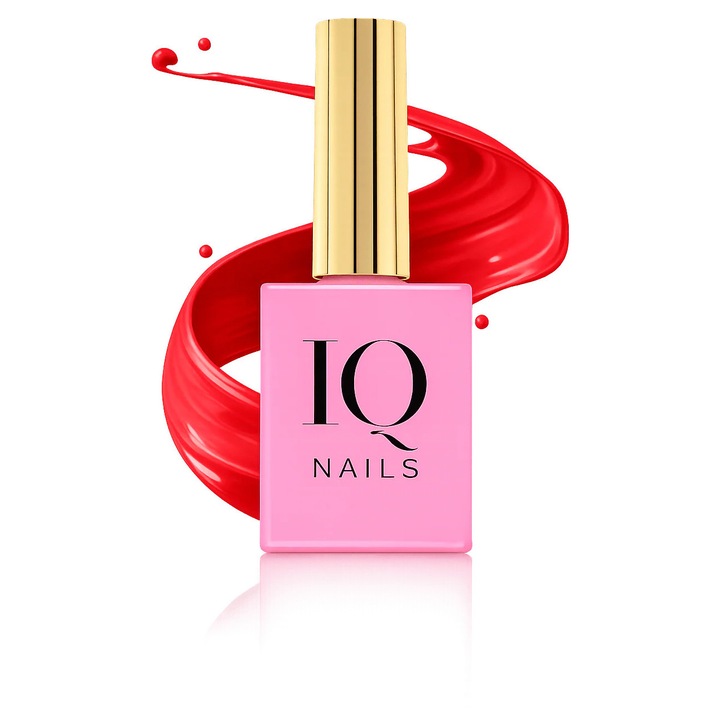 IQNails True Red félpermanens körömlakk, intenzív piros, 8ml