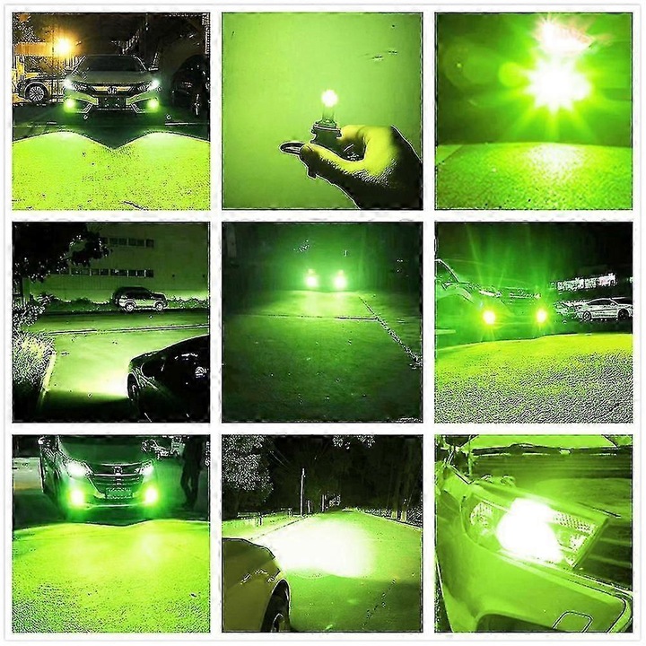 Autó LED izzók, szett, többszínű, H3 H7 H11 H9 9005 9006, 14000LM