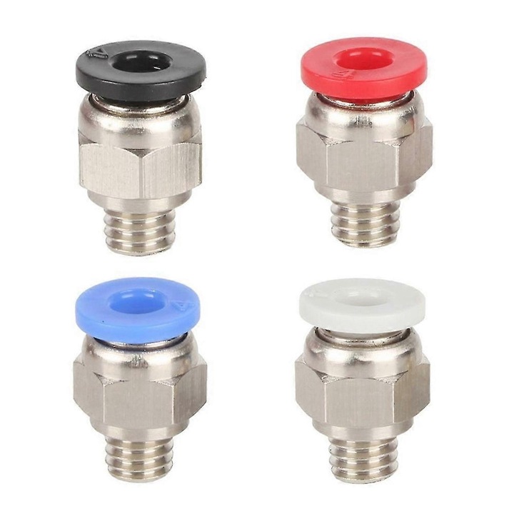 Pneumatikus egyenes csatlakozó PC4-M6, 4 darabos készlet 3D nyomtatóhoz, 1.75mm