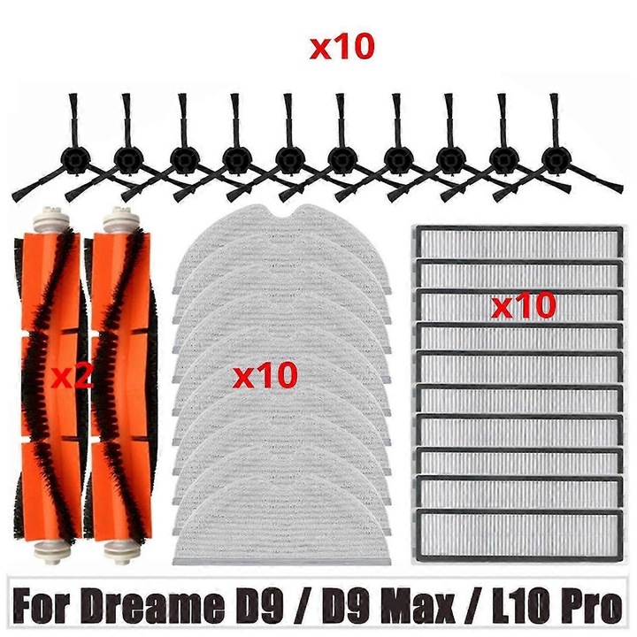 D9 D9 Max L10 Pro porszívó tartozékkészlet fő kefe oldalkefe HEPA szűrő felmosó kendő