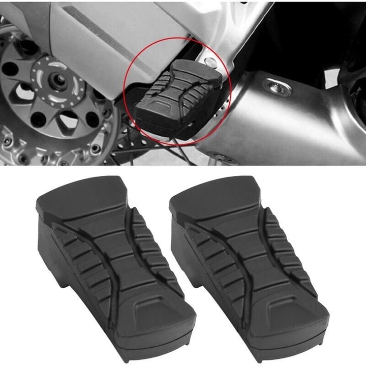Set capace cauciuc pentru suporti picioare spate motocicleta, negru, 9.2x4.2cm
