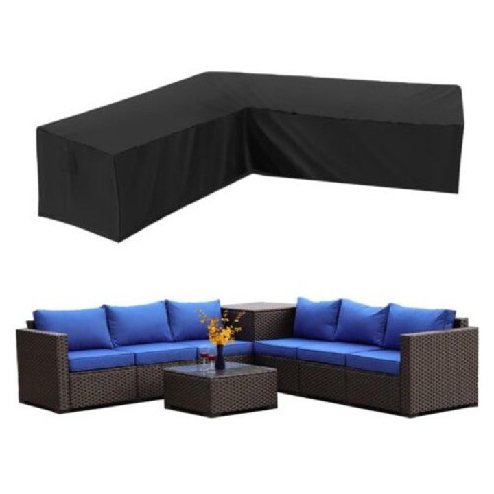 Husa coltar exterior impermeabila 210D Oxford rezistenta la UV si praf 300x300x98cm