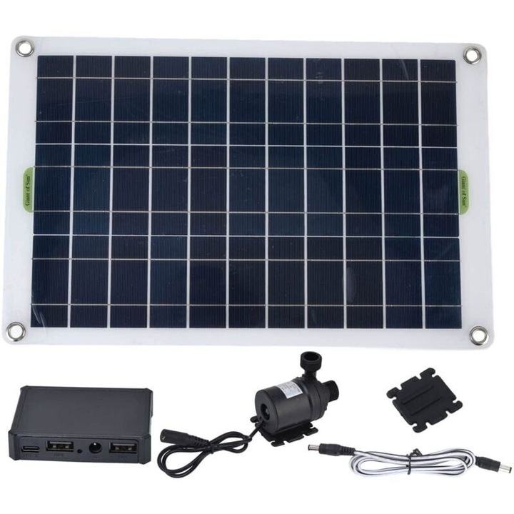 Kit pompa apa solara submersibila 800L/h 50W 42x28cm multicolor 7.7x6.5x4.2cm