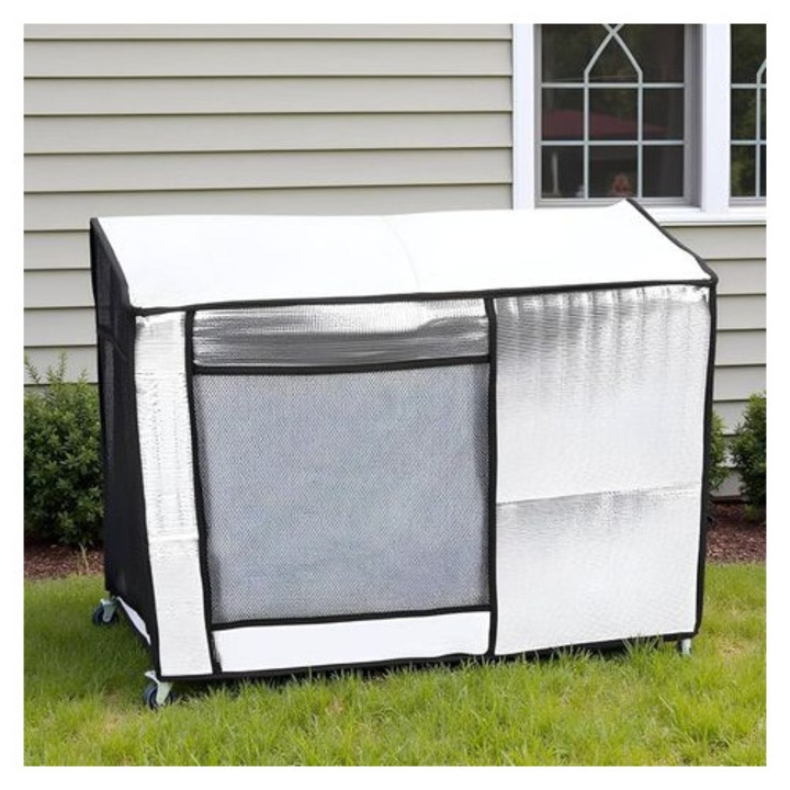 Husa protectie aer conditionat exterior, impermeabila, argintiu, 75x26x57cm