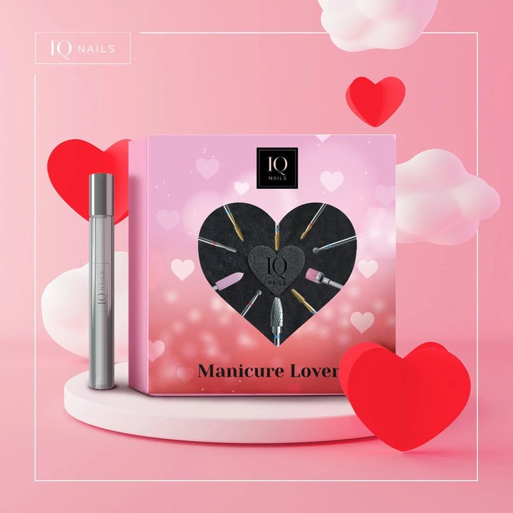 IQNails Mani 36 arany gyémánt marófej készlet, polírozó, 10 darab, 10ml Love Story Fast parfüm