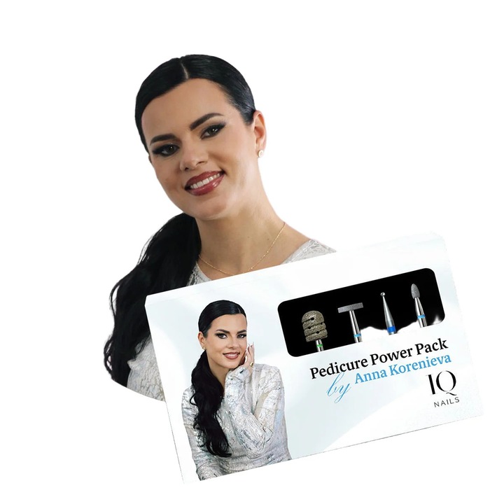 IQNails Power Pack professzionális pedikűr marófej készlet, többszínű