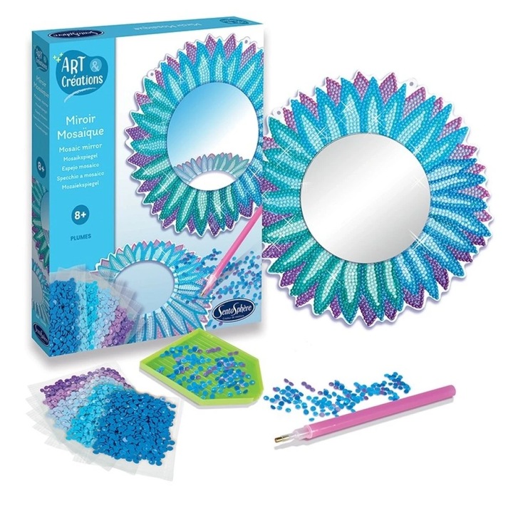 Set creatie Sentosphere, Oglinda mozaic, Pene, cu diamante