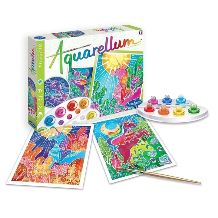 Set pictura Sentosphere, Aquarellum, Unicorn, fosforescent