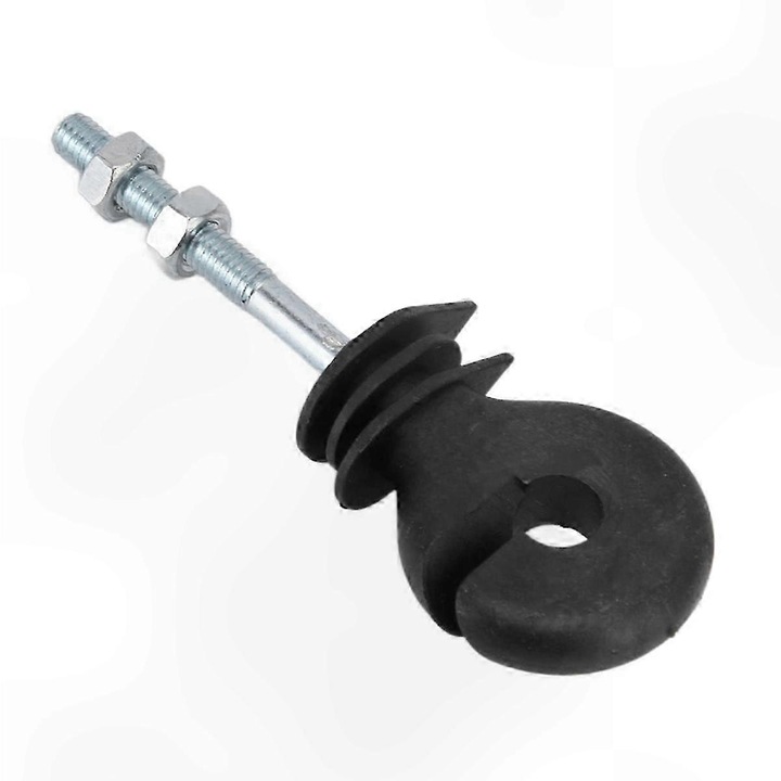 Izolatori gard electric set 50 buc otel galvanizat alb 10x5cm