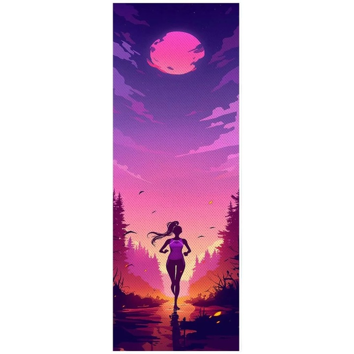 Prosop sportiv racoritor, 30x100 cm, multicolor, cu uscare rapida si anti-alunecare
