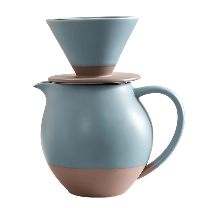 Cafetiera ceramica, set, capacitate 830ml, multicolor, 19x13.5cm