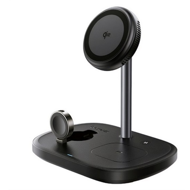 Baseus enerfill fs41 asztali töltő 3in1, 45w, wireless, airpods töltő, apple watch töltő, qi2, fekete