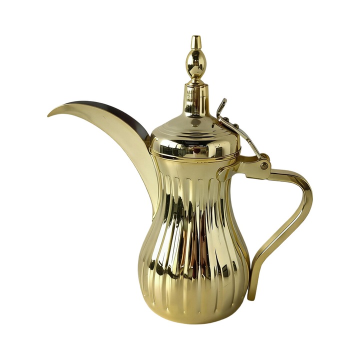 Ibric cafea, stil oriental, 40oz, auriu, inox, 26x27cm